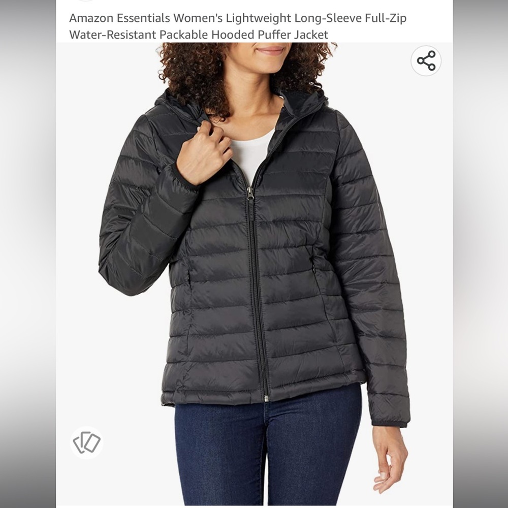 Selling New Women’s Amazon Essential Lightweight long sleeve puffer jacket.